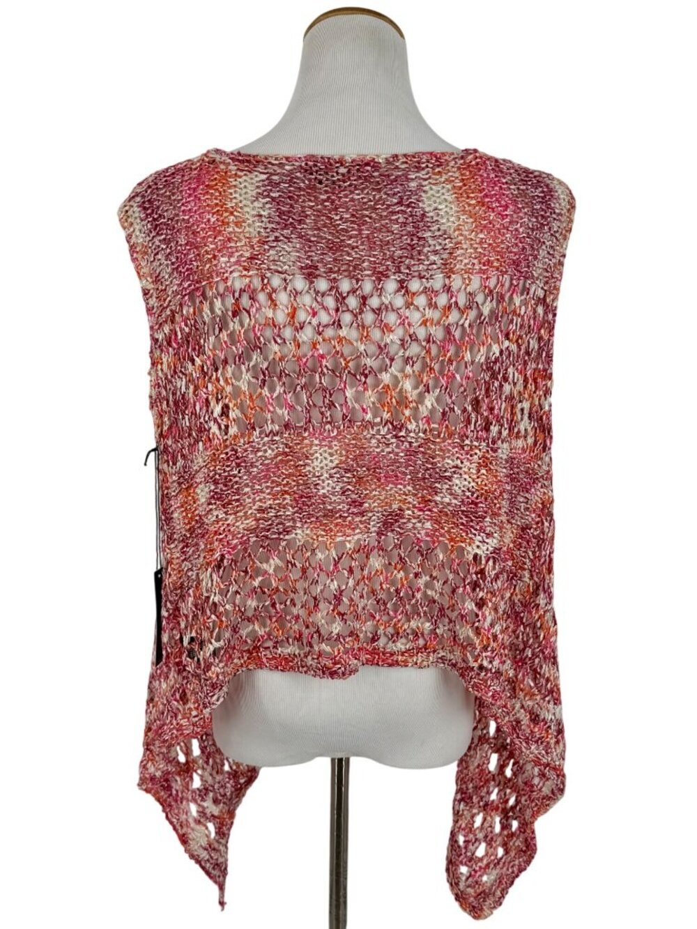NWT BCBG Max Azria Multicolored Crochet Knit Cover Up Top | Boho Festival Indie - Picture 9 of 15